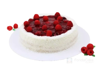 Jednoduchá torta s mascarpone - kokosová s malinami
